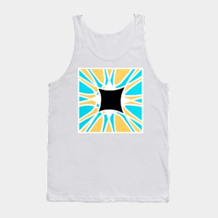 Inverted Blue Black Yellow Geometric Abstract Acrylic Painting VI Tank Top